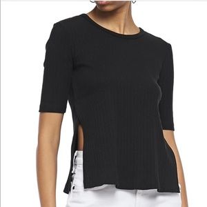 3x1 nyc cutout side split ribbed top black small